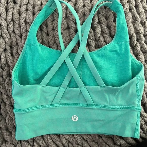 lululemon athletica White and Teal Sports Bras - Picture 2 of 5